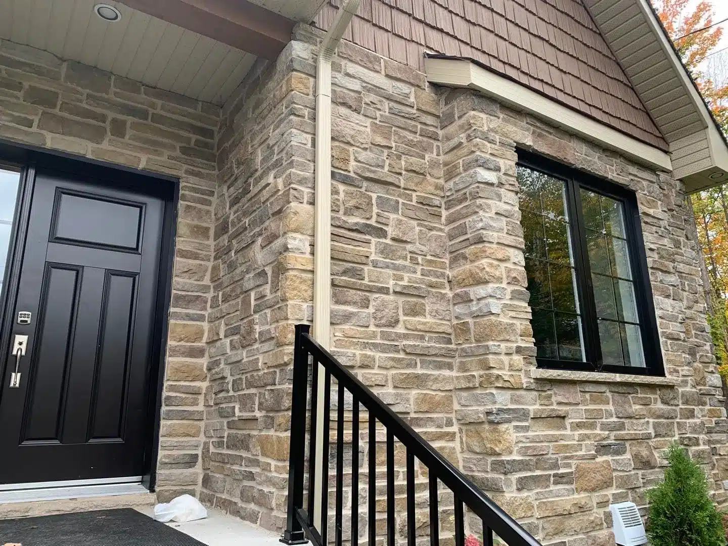 brick veneer on the outside of a house