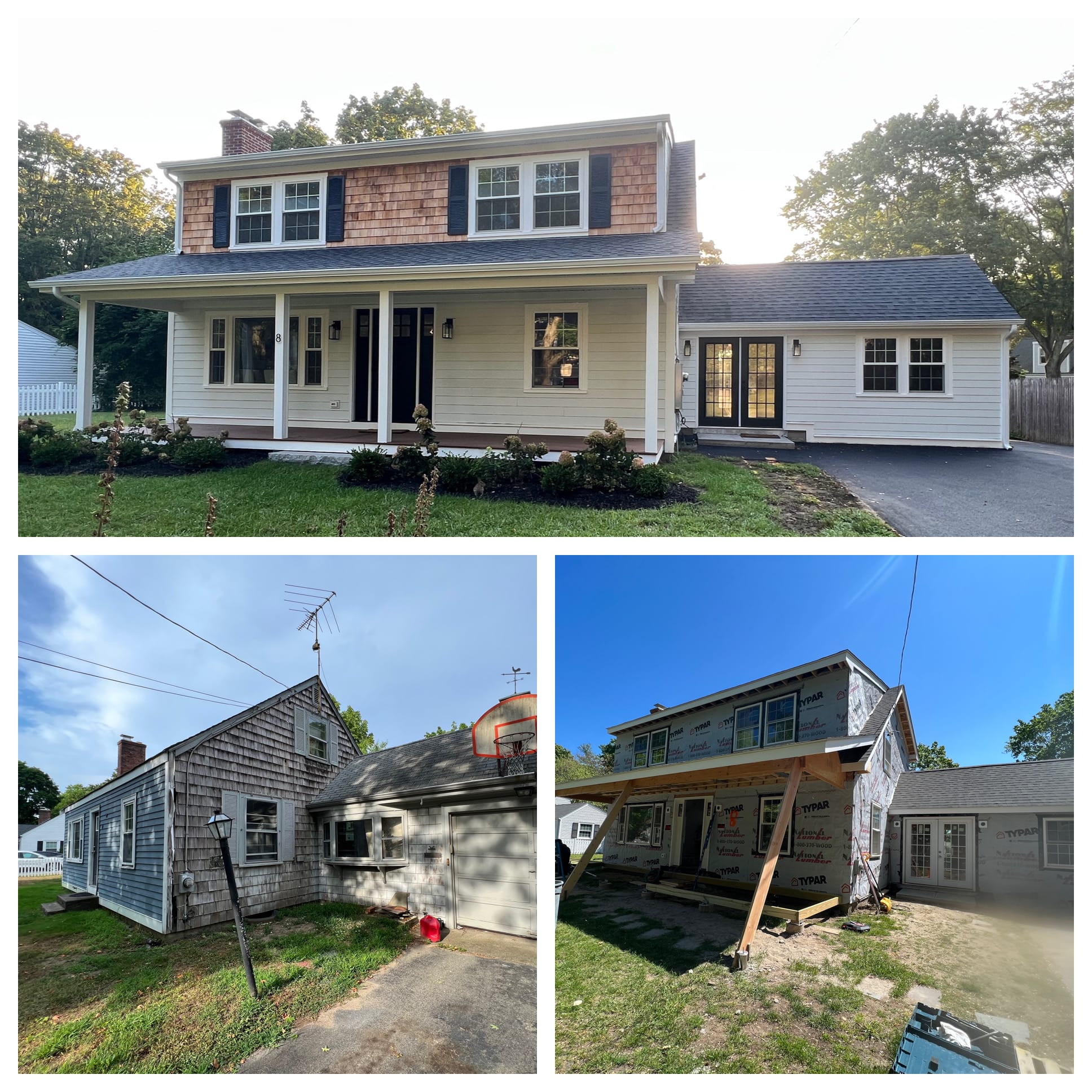 full exterior renovation hardie siding installation roof replacement window and door replacement dormer addition Rhode Island contractor